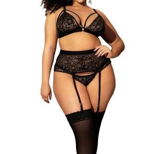 NEW MAPALE viola 3 piece bra set - plus in black